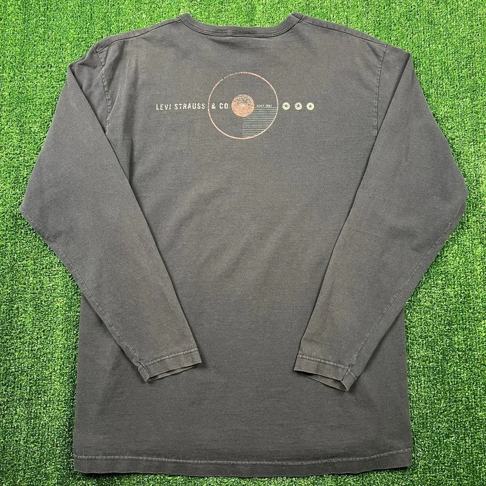 Vintage Levi's Red‎ Tab Long Sleeve T-Shirt Mens Large Faded Navy Blue USA 90s